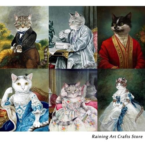 5D Diamond Painting Embroidery Cute Cats Full Square Round Square Funny Animals Rhinestones Beadwork Mosaic Pictures Wall Decor