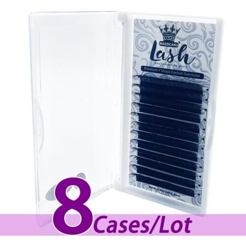 8pcs/lot 2021 hot sale c/d curl Y-Shaped 8-15mm faux mink lash individual fluffy lashes Eyelash extensions for makeup