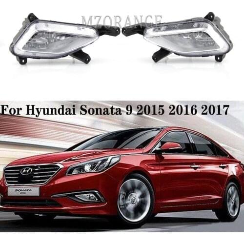 Car fog light For Hyundai Sonata 9 2015 2016 2017 headlight Driving DRL headlights covers frame ABS Fog Lamp Cover
