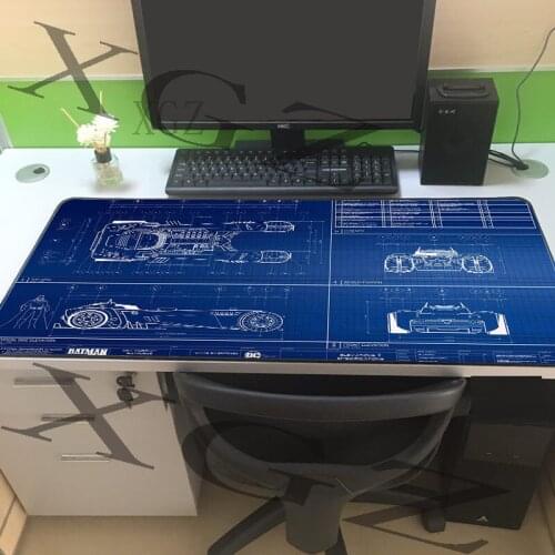 XGZ Cool Car Equation Map Custom Large Game Mouse Pad Black Locking Edge Office Computer Desk Mat Slip 900x400 / 600x300 Xxl