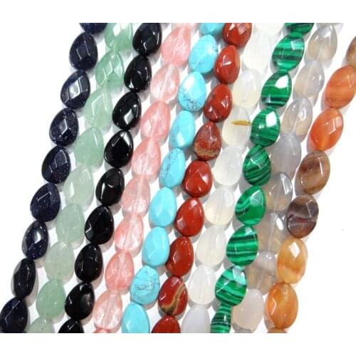 Wholesale 18pcs Natural agates Stones beads Faceted Teardrop shape Spacer Beads For DIY Jewelry Making Bracelet Necklace 8*11MM