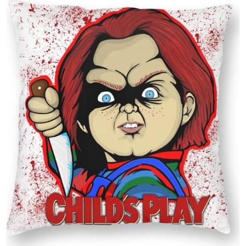 Chucky Horror Doll Cushion Covers Sofa Home Decor Childs Play Square Throw Pillow Cover 40x40cm