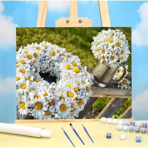 Flowers Painting By Numbers Complete Kit Acrylic Paints 50*70 Canvas Pictures Handmade For Kids Handiwork Handicraft