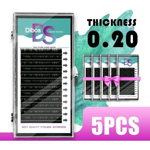Dibos 5 pcs Russia Volume Korea Silk Individual Lash Eyelash Extension Handmade Natural Long Individual Mink Lashes False Lash