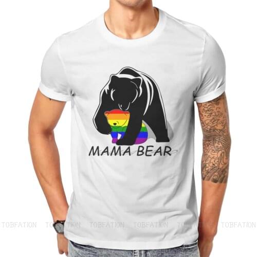 Mama Bear Harajuku TShirt LGBT Pride Month Lesbian Gay Bisexual Transgender Creative Tops T Shirt Male Short Sleeve Gift Clothes