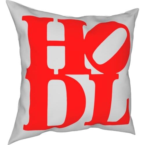 HODL Cryptocurrency Ethereum Bitcoin Crypto Trader Square Pillow Case Polyester Cushions for Sofa Btc Blockchain Cushion Covers