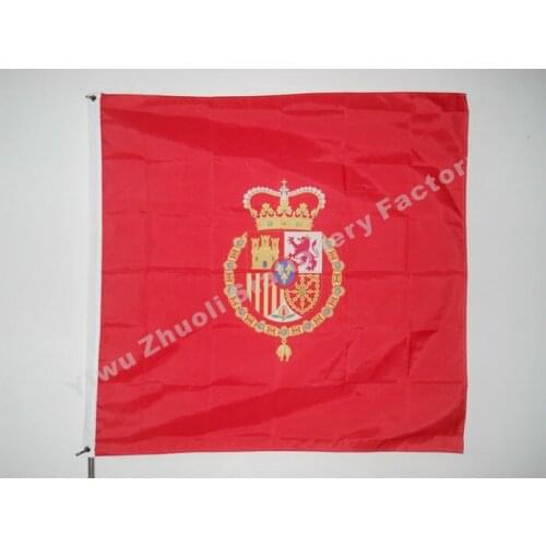 Spanish Royal Flag 120X120cm (4x4FT) 120g 100D Polyester Double Stitched High Quality Free Shipping
