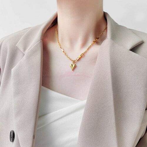 Exquisite Luxurious Premium Texture Titanium Steel Necklace Fresh Creative Heart-shaped Pendant Necklace All-matching