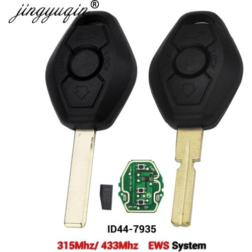 Jingyuqin 10pcs Car Remote Key DIY for BMW EWS 1/3/5/7 Series X3 X5 Z3 Z4 with ID44 Chip Keyless Entry Transmitter HU58 HU92