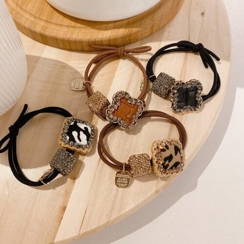 Korean ins hot sale rhinestone hair ring retro head rope elegant hair rope hair ring tie hair rubber band hair accessories