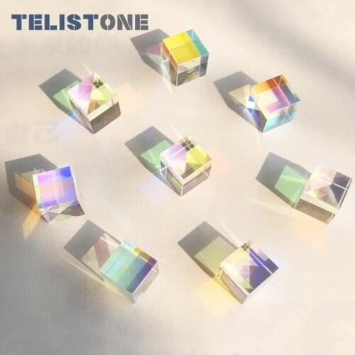 12.7x12.7mm Cubic Science Square Optical Prisma Photography With Hexahedral Prism Home Decoration Prism Glass Color Child Gift