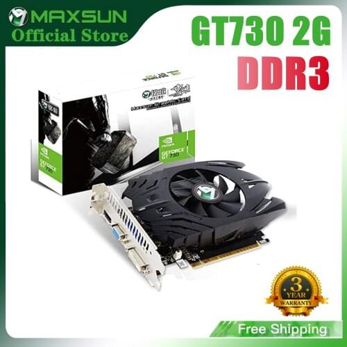MAXSUN NVIDIA GT 730 2GB GDDR3 28nm HDMI-compatible+VGA+DVI Computer PC Gaming Video Cards 64Bit Graphics Card Nvidia GPU