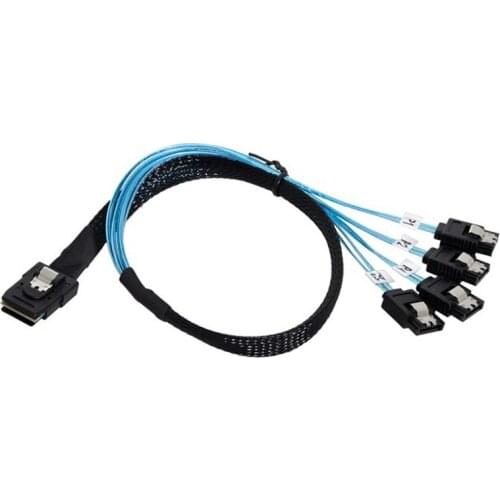 MINI SAS 36P SFF 8087 to 4 SATA 7P Hard Drive Cable Splitter More Flexible Point-to-Point Connection Storage System 0.5M 1M