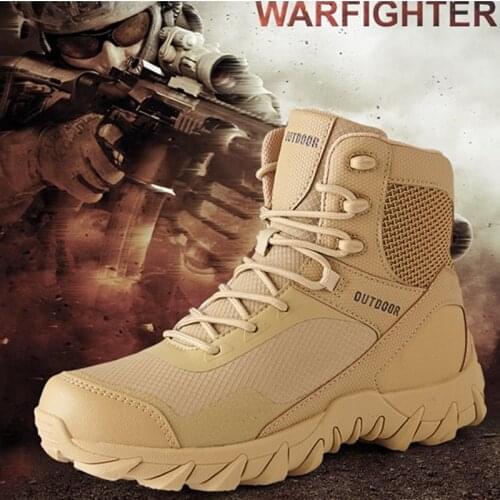 New Sport Army Men Combat Tactical Boots Outdoor Hiking Desert Leather Ankle Boots Military Male Combat Shoes Botas Hombre