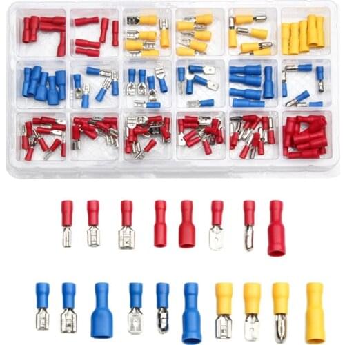 120Pcs/lot Electrical Wire Crimp Terminals Connector 22-10AWG Assorted Insulated Butt Cable Wire Connectors Kit Set