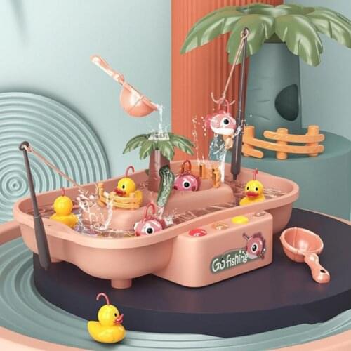 Creative Interesting Electric Plastic Parent-child Interaction Fishing Game Water Toy Set Kid Girl Boy Fishing Toys with Music
