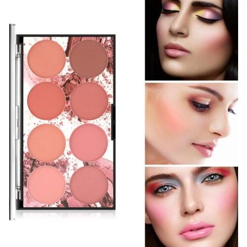 42g Blush Palette Mineral Pigment Blendable Makeup Supplies 8 Colors Silky Powder Finish Beauty Blush Palette for Party