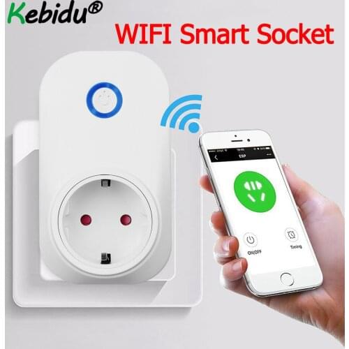 Latest WIFI Smart Plug Smart Switch Socket Audio Control Smart Timing Socket Wireless Outlet Voice Intelligent Control EU Plug