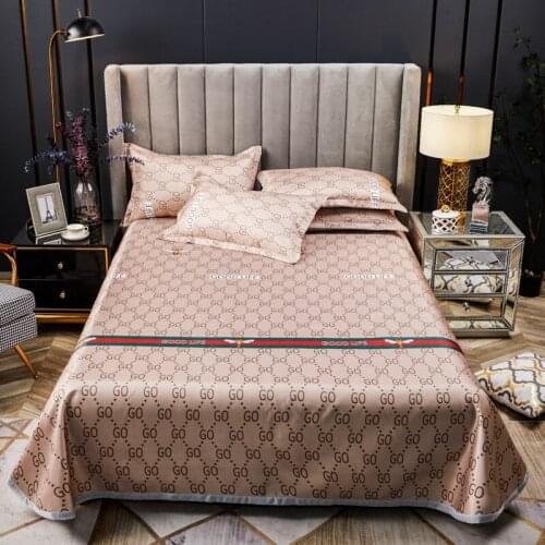 Reactive Printing Soft Bed Mat With Pillowcase Breathable Sleeping Mat machine Washable Summer Cool Bed Protection Pad