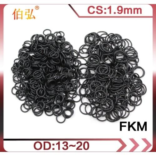 10PCS/lot Rubber Ring Black FKM/Viton O ring Seal CS:1.9mm OD13/14/15/16/17/18/19/20mm Rubber O-Ring Seal Oil Ring Gasket Washer