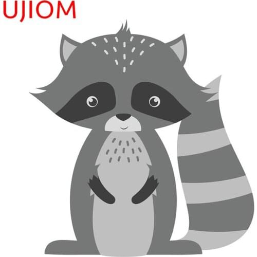 UJIOM Adorable Raccoon Wallpaper Living Room Decoration Waterproof Wall Stickers Personalise Bathroom Decor Poster Decals