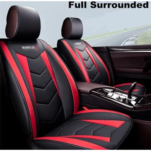 Universal Car Seat Cover Luxury PU Leather Sponge Fabric Cushion Pad Full Surround Breathable