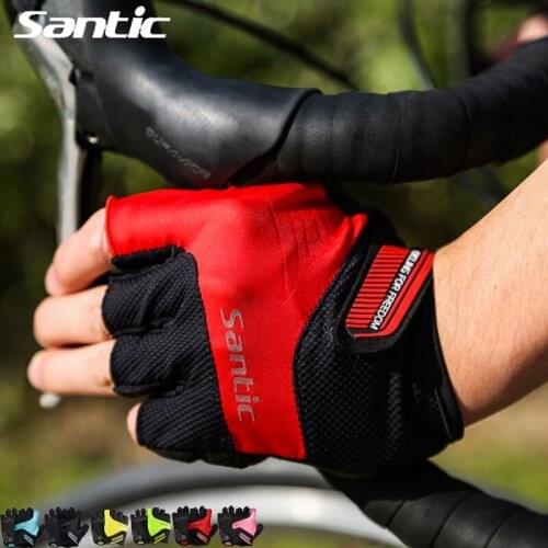 Santic Cycling Half Finger Glove Elastic Breathable Anti-slip Hlaf Finger Glove Spring Summer Bike Bicycle Wear Accessories