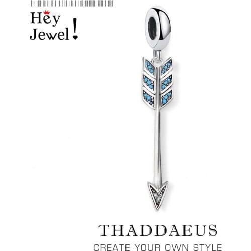 Arrow Blue Charm Pendant Fit Bracelet Necklace 2020 Spring 925 Sterling Silver Signpost Gift For Women Men Jewelry Against Evil