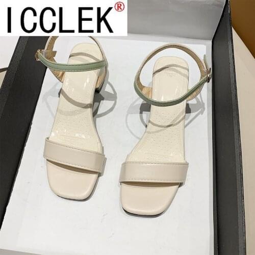 New 2021 Ankle Strap Heels Women Sandals Summer Shoes Women Open Toe Chunky High Heels Party Dress Gladiator Sandals Size 42