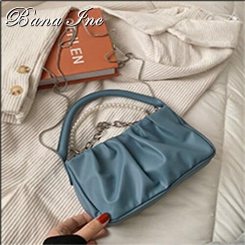 Tote Bags 2021 Womens Brand Handbag Leather Small Clutches Chic Retro Chain Shoulder Bag Women Crossbody Bag Lady Hand Purse