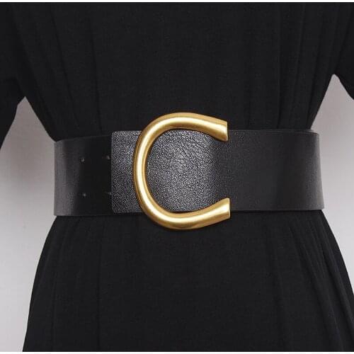 Womens runway fashion PU leather Cummerbunds female Dress Corsets Waistband Belts decoration wide belt TB1255