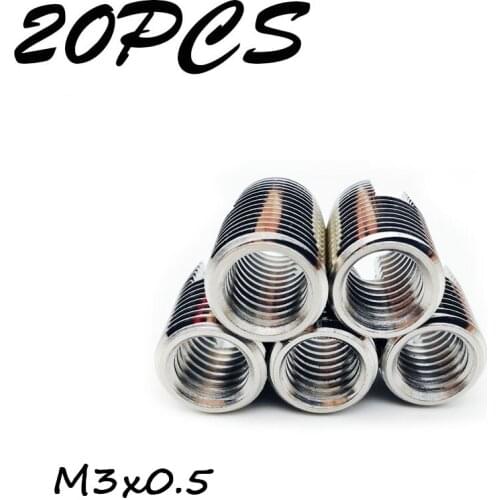 20PCS M3-0.5 stainless steel Threaded Inserts Metal Thread Repair Insert Self Tapping Slotted Screw Threaded