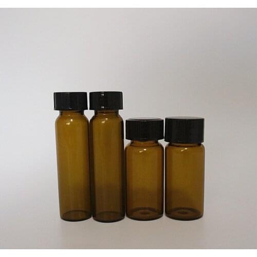 20pcs to 100pcs 10ml Lab Amber Glass Sample Bottle Brown Reagent Vial with Screw Plastic Cap and PE Pad