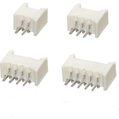 20Pcs Board To Cable Wire 1.25 mm Header Male Blade 2 3 4 5 6 7 8 9 10 Pin Through Hole 0.049" JST Connector