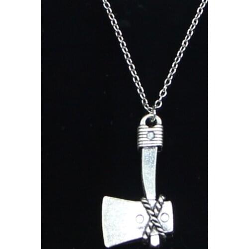 20pcs New Fashion Necklace 41x21mm axe ax Pendants Short Long Women Men Colar Gift Jewelry Choker