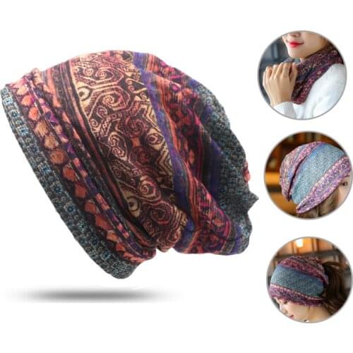 2020 Unisex 2-in-1 Multi-functional Snood Hat Women Men Neck Warmer Wear with Drawstring Gaiter Scarf Mask Beanie Hat Scarf