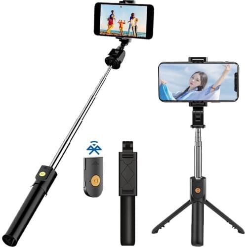 3 In 1 Bluetooth Wireless Selfie Stick with Remote Control Tripod Extendable Monopod with Shutter for IOS Android Smart Phone