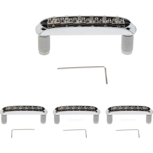 4Pieces Chrome Guitar Bridge Assembly For Guitars Parts Accessory