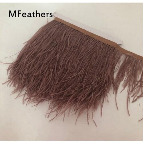 42 colors light coffee Ostrich feather fringes 3-4" 4-6" height Feather trims Lace for cloth dress wedding decorations