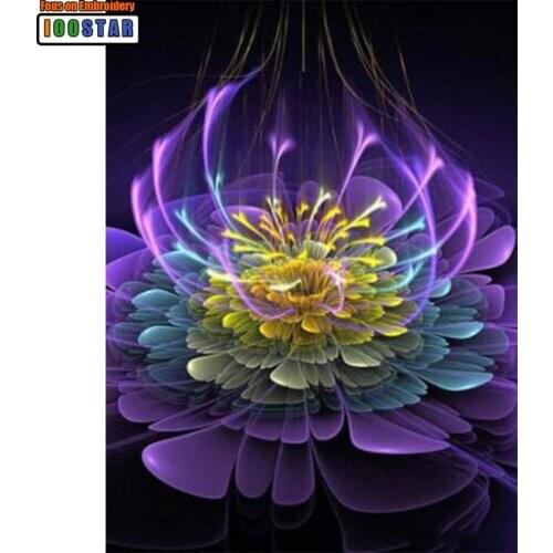 5D DIY Diamond Painting Colors fluorescent flower full Square/Round Diamond embroidery flower Kits Pictures of crystals home deo