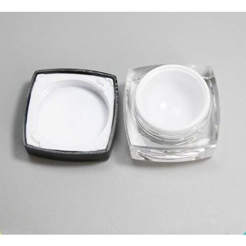 Free shipping 30g square acrylic cream jar packaging bottle with black lid 100pc/lot