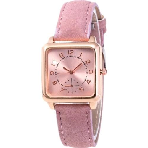Fashion Elegant Women Watch Faux Leather Watchband Square Dial Arabic Number Analog Clock Quartz Wrist Watch reloj mujer