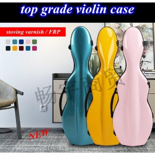 Top grade 4/4 violin Fiberglass case bag stoving varnish FRP violin box bag Waterproof shockproof backpack violin parts
