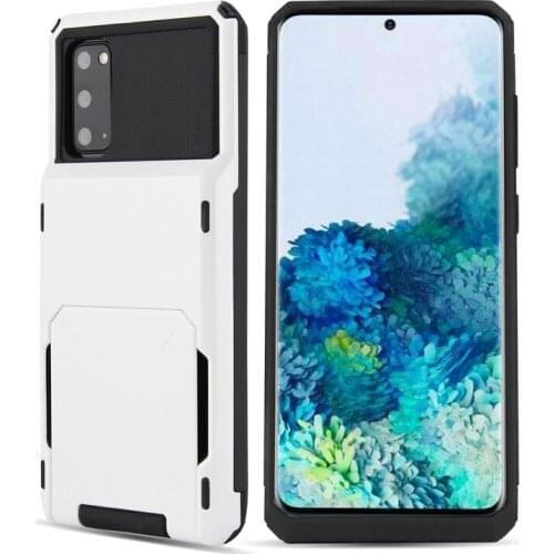 Samsung s8 s9 s10 5G note10 s20 Plus note20 Ultra note9 Business Phone Case Metal Hard PC Card Slot Holder TPU Silicon Phone Bag