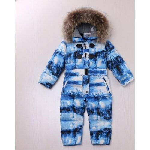 Children down jumpsuit boys and girls ski jacket thick 2-8 years old
