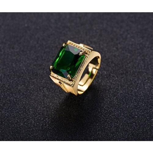 DIWENFU 14K Gold Jewelry Emerald Gemstone for Women Anillos De Wedding Rings for Couples Bohemia Engagement 14K Gold Bizuteria