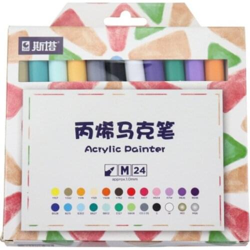 Acrylic Paint Pens 12/24 Colors Marker Pens for DIY Craft Projects Waterproof Permanent Paint Art Marker