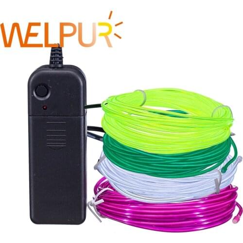 Flexible Neon Light 1m/3m/5M 3V Glow EL Wire Rope tape Cable Strip LED Neon Lights Shoes Clothing Car waterproof led strip