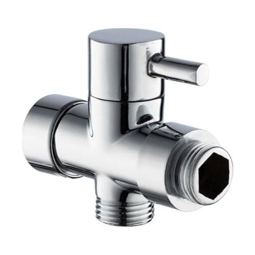 Chrome Brass 1/2"7/8" T-adapter 3 Ways Valve for Bathroom Shower Head Diverter Bath Toilet Bidet Sprayer Shower Head