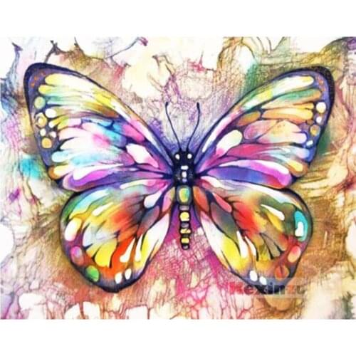 Kexinzu Full 5D DIY Square Diamond Painting Cross Stitch-Color butterfly-3d Round Embroidery Mosaic Resin Home Decor Gift W2233